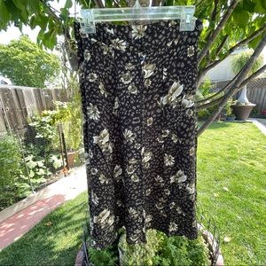 Sag Harbor | Vintage Y2K Floral Petite Midi Front Button Down Skirt